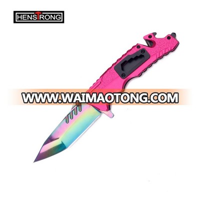 Yangjiang Factory OEM Rainbow EDC Camping Fishing Knife Collection Made by Stainless Steel H-K2010695