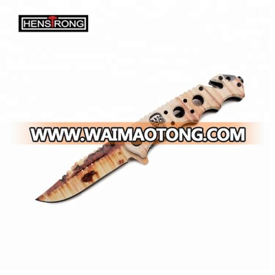 Camouflage Coated All Parts Stainless Steel Unique design Outdoor Surviving floding knife